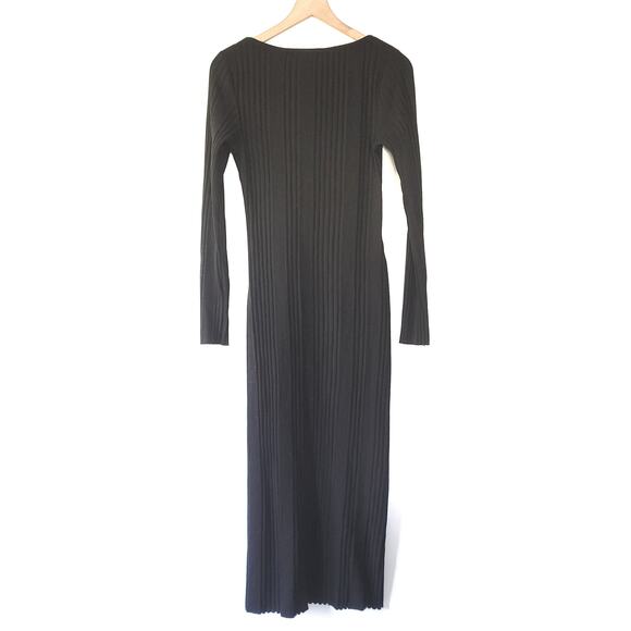 NEW Anthropologie Black Stateside Ribbed Midi Dress - Large - Picture 5 of 5